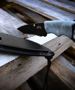 Alternative view of Master USA MU-1119GC Tactical Neck Knife, Black Blade, Cord-Wrapped Steel Handle, 6.75-Inch Overall, Grey Camo