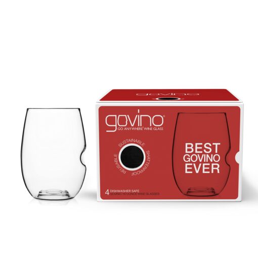 Govino Wine Glass Flexible Shatterproof Recyclable, Set of 4 1 Red Wine / 16oz