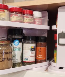 Cabinet Caddy SNAP! Sliding Spice Rack Organizer for Cabinet, Just Pull & Rotate, 3 Snap-In Shelves Adjust for 5 Levels of Storage, Magnetic Modular Design, Non-Skid Base, 8.9”H x 6.1”W x 10.8”D 34 71nYsGoaQbL