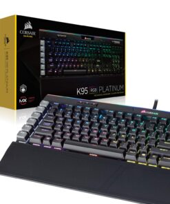 Corsair K95 RGB Platinum Mechanical Gaming Keyboard - 6x Programmable Macro Keys - USB Passthrough & Media Controls - Fastest Cherry MX Speed - RGB LED Backlit - Aluminum Finish Gunmetal 32 71nborAQWoL 1