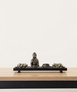MyGift Desktop Zen Garden Kit with Buddha Statue, Incense Burner, Sand, Rake and Lotus Tea Light Candle Holder 23 71ncQeSdVpL
