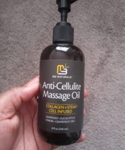 Anti Cellulite Massage Oil Infused with Collagen & Stem Cell Instant Toning Firming of Cellulite & Scar Remover for Thighs & Body Relaxing Sore Muscle Massage Therapy Cream by M3 Naturals 8 Fl Oz (Pack of 1) 38 71ncYEV2dFL
