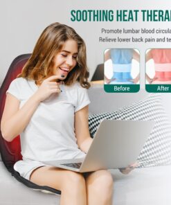 Snailax Vibration Massage Seat Cushion, Back Massager for Chair with Heat, 6 Vibrating Motors and 2 Heat Levels, Massage Chair Pad for Home Office use, Christmas Gifts for Men, Women 1 Count (Pack of 1) 24 71ncfMgTXfL