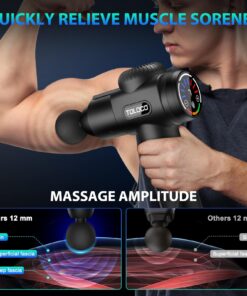 TOLOCO Massage Gun Deep Tissue, Back Massage Gun for Athletes for Pain Relief, Percussion Massager with 10 Massages Heads & Silent Brushless Motor, Christmas Gifts for Men&Women, Black 37 71ncjH2FtcL 1