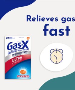 Gas-X Ultra Strength Gas Relief Softgels with Simethicone 180 mg for Bloating Relief - 50 Count 13 71nd9xi9G4L
