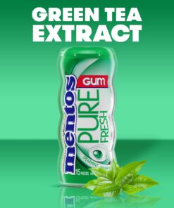 Mentos Pure Fresh Sugar-Free Chewing Gum with Xylitol, Spearmint, 15 Piece Bottle (Bulk Pack of 10) Pocket Bottle 15 Count (Pack of 10) 8 71ndBcDZuL