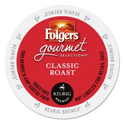 Folgers Gourmet Selections Classic Roast Coffee(Meduim Roast) Keurig K-Cups, 24 Count (Pack of 4)