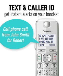 Panasonic Link2Cell Bluetooth Cordless DECT 6.0 Expandable Phone System with Answering Machine and Enhanced Noise Reduction - 5 Handsets - KX-TGE475S (Silver) Five Handsets - KX-TGE475S 27 71nde0iOV7L