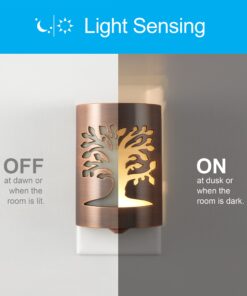 GE CoverLite LED Night Light, Decorative, Plug-In, Smart Dusk-to-Dawn Sensor, Home Décor, Ideal for Bedroom, Bathroom, Kitchen, Hallway, 1 Pack, 29846, Oil Rubbed Bronze | Tree of Life Oil Rubbed Bronze - Tree of Life 23 71ndkorwrTL