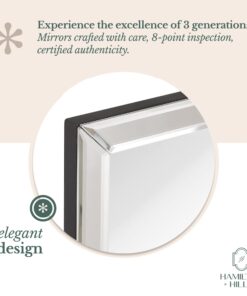 Hamilton Hills 40x40 inch Silver Trifold Mirror | Full Length Framed Beveled Edges 3 Way Mirror Hangable on Wall | Folding Tall Makeup Mirror with Hinges | Table Top, Dressing & Bathroom Vanity Mirror 40" x 48" 17 71ndnmcKvcL