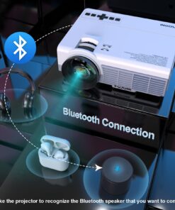 Projector with WiFi and Bluetooth, 5G WiFi Native 1080P 10000L 4K Supported, FUDONI Portable Outdoor Projector with Screen for Home Theater, Compatible with HDMI/USB/PC/TV Box/iOS and Android Phone 19 71nfFQw5OCL