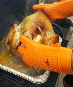 Jolly Green Products Ekogrips Premium Heat-Resistant BBQ Gloves for Cooking and Meat Handling, Kitchen Oven Gloves, Fireplace Accessory, Campfire Gloves, BBQ Mitt, Dishwashing Gloves (Orange, L/XL) Orange 40 71nfcUliwxL