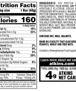 Atkins Snack Bar, Triple Chocolate, Keto Friendly, 7.05 Ounce (Pack of 1) 13 71ng17Y2PnL