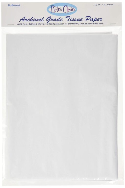 Retro Clean Archival Grade Tissue Paper, Buffered, 24-Inch by 36-Inch, 12 sheets