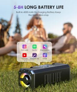 Karaoke Machine for Adults Kids with 2 UHF Wireless Microphones, XIZJ 2023 New Portable Bluetooth Singing PA Speaker System with RGB Lights/Strap, Support AUX-in/USB/TF, an Ideal Gift Black 18 71nhMAFfgmL