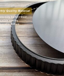Yamteck 11 Inch 9 Inch Round Tart Pans 4 Inch Mini Tart Pans with Removable Bottom. Quiche Pan with Non-Stick Coating, Rugged Carbon Steel. Pie Pan for Halloween Christmas Party Festival. Set of 4 Round 11''+9''+4'' 18 71nhqH24zHL