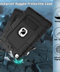 Rantice iPad 6th Generation Cases , 5th Case , Air 2 9.7 Shockproof Rugged Drop Protection Cover Built with Kickstand for 9.7'' A1893/A1954/A1822/A1823 (Black) Black 25 71ni8ChllrL