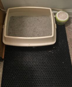 iPrimio Large Cat Litter Trapper Mat with Exclusive Urine/Waterproof Layer - Cat Litter Mat - Larger Holes with Urine Puppy Pad Option for Messy Cats - Soft on Paws and Light - 30" x 23" (Black Color) 30x23 - Black 44 71niEDcf xL 1