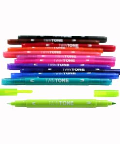 Tombow 61500 Twintone Marker Set, Bright, 12-Pack. Double-Sided Markers for Bold and Precise Writing 32 71niGJRWckL