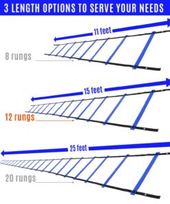 Yes4All 8-12 - 20 Rungs Agility Ladder Speed Training Equipment - Speed Ladder for Kids and Adults with Carrying Bag E. 12 Rungs Blue 12 71niJTJ88yL