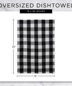 DII Cotton Dish Towel Set Damask Print, 18x28, Black, 2 Count 18x28" 22 71nipDA9BuL