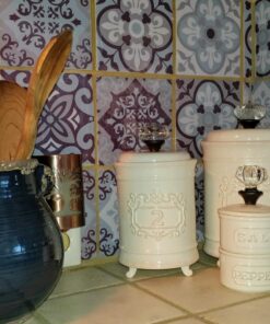 Mud Pie Kitchen Canister (Set of 3), White Set of 3 45 71njG O9NVL