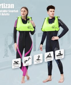 Alternative view of Rrtizan Snorkel Vest, Adults Portable Inflatable Swim Vest Jackets for Snorkeling Swimming Diving Safety Green one_size