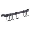Wallniture Gourmet Kitchen Rail with 10 Hooks, Wall Mounted Wrought Iron Hanging Utensil Holder Rack with Black 17 Inch 26 71njluGnvXL