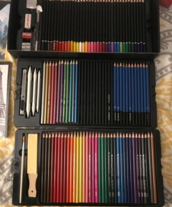 Shuttle Art Professional Drawing Kit, 123 Pieces of Drawing Pencils Set Includes Colouring Pencils, Watercolor, Charcoal, Graphite and Sketch, Ideal for Adults Children Artists 46 71nk5wgvC4L