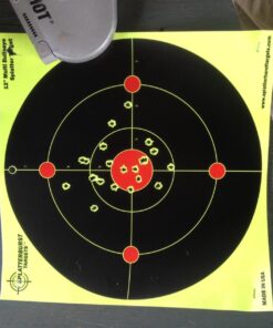 Splatterburst Targets - 12 inch Multi-Bullseye Splatter Target - Easily See Your Shots Burst Bright Fluorescent Yellow Upon Impact - Made in USA 50 Pack 25 71nkBBQkRL