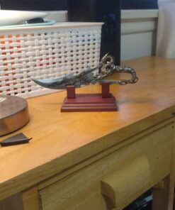 BladesUSA PK-2235 Fantasy Dragon Knife with Wood Display Stand, Silver, 7.5" 12 71nkR0AqOIL