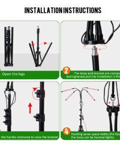 WTINTELL LED Grow Lights for Indoor Plants,LED Plant Grow Light with Stand,Led Full Spectrum,10 Dimmable Levels,3 Modes Timing,Tripod Adjustable 15-72 inch. 6000K 13 71nmLzbozYL