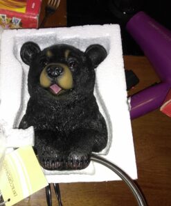 DWK Black Bear Wall Mounted Towel Ring | Cabin Decorations and Hunting Kitchen Decor | Bathroom Hand Towels Holder Bear Cabin Accessories Bath Ring - 8" 22 71nmQtSPkdL