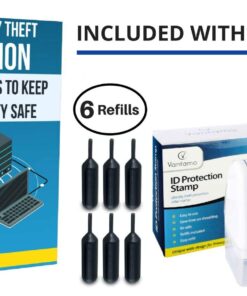 Identity Theft Protection Roller Stamps Wide Kit, Including 6-Pack Refills - Confidential Roller Stamp, Anti Theft, Privacy & Security Stamp, Designed for ID Blackout Security - Classy White Stamp + 6 Refills 20 71nmUI8oHmL