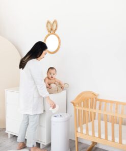 Ubbi Steel Odor Locking, No Special Bag Required Money Saving, Awards-Winning, Modern Design, Registry Must-Have Diaper Pail, White 41 71nn9nAPd4L