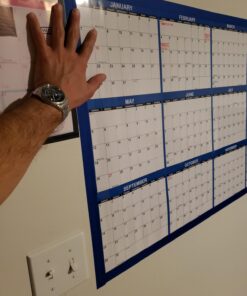 24" x 36" SwiftGlimpse 2024 Wall Calendar Erasable Large Wet & Dry Erase Laminated 12 Month Annual Yearly Wall Planner, Reversible, Horizontal/Vertical, Navy 15 71nnCjUz7HL