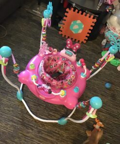 Bright Starts Disney Baby MINNIE MOUSE PeekABoo Baby Activity Center Jumper with 8 Toys, Lights & Sounds, 360-Degree Seat, 6-12 Months (Pink/Blue) 49 71nnSB0aYHL