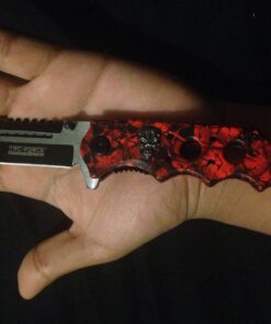 Tac Force Assisted Opening Rescue Glass Breaker Bright Red Skull Design Hunting Camping Tatical Pocket Knife 47 71nnzxhF64L