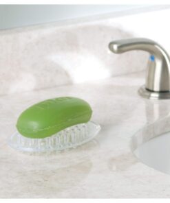 iDesign Plastic Soap Saver, Holder Tray for Bathroom Counter, Shower, Kitchen, 0.75 in. x 3.25 in. x 4.75 in., Clear Set of 1 15 71noavkD57L