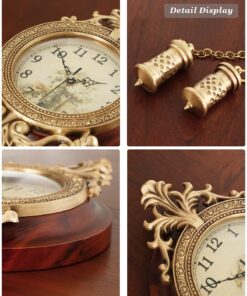 Aero Snail Dia 9-inch Retro Style Vintage Wood Indoor Wall Clock with Swinging Pendulum (Requires 2 AA Batteries for Clock Hands and Pendulum) Floral Face 20 71nolFdNhmL