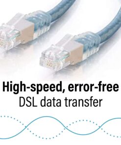 C2G RJ11 Modem Cable For DSL Internet - Connects Phone Jack To Broadband DSL Modems For High Speed Data Transfer - 7ft Long Ethernet Network Cable With Double-Shielding To Reduce Interference - 28721 16 71np4W9a aL