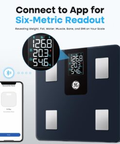 Alternative view of GE Smart Scale for Body Weight and Fat Percentage with All-in-one LCD Display, Digital Bathroom Weight Scales Bluetooth Rechargeable Body Fat Scale, Accurate Weighing Scale, 396 lbs