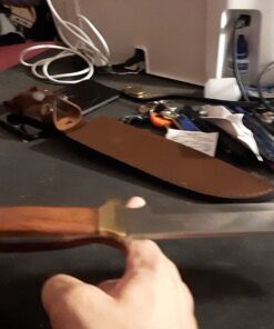 Mossy Oak 14-inch Bowie Knife, Full-tang Fixed Blade, Wood Handle Hunting Knife with Leather Sheath for Camping, Hiking, Survival 42 71nq5PUmVL