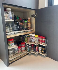 Vertical Spice - Cabinet Mounted Spice Rack Organizer - 3 Drawers, 30 Capacity - Sliding Cabinet Organizer - Pullout Shelves for Pantry Organization - Seasoning Storage - 6.9'' W x 10.75'' H x 10.6" D 6.9" W x 10.75" H x 10.6" D (222x2x11 DC) 44 71nsETaVXSL