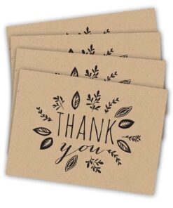Kraft Leaves Thank You Note Card Pack/Set Of 36 Leaf Wreath Greeting Cards With Blank Inside And Kraft Envelopes Kraft Leaves 16 71nsnQ2 0PL