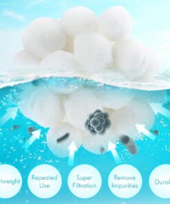 Aitsite 1.5 lbs Pool Filter Balls Eco-Friendly Fiber Filter Media for Swimming Pool Sand Filters (Equals 50 lbs Pool Filter Sand) 1.5 Pounds 27 71nthUErt3L