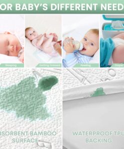 Waterproof Crib Mattress Protector | Toddler Mattress Cover 52” x 28” | Baby Crib Mattress Protector Pad Waterproof | Crib Mattress Cover | Crib Liner Bamboo Jacquard | Quiet Protector by iLuvBamboo Crib (52" x 28") 15 71nu8dlMYOL