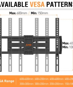 Alternative view of ELIVED UL Listed TV Wall Mount for Most 37-82 Inch Flat Screen TVs, Swivel and Tilt Full Motion TV Mount Bracket, Max VESA 600x400mm, 100 lbs. Loading, Fits 16" Wood Studs, YD3003
