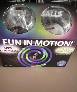 Spinballs Glow.0 LED Poi Balls Glow – USB Rechargeable with 22 Vibrant Color Light Modes & Patterns – Durable, Soft-Core LED Poi Spinning Balls with Adjustable Leashes & Double-Loop Handles 23 71nvKU4r6zL