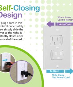 WONDERKID Self-Closing Electrical Outlet Covers for Baby Proofing - White - 4 Pack 13 71nvocNtyAL